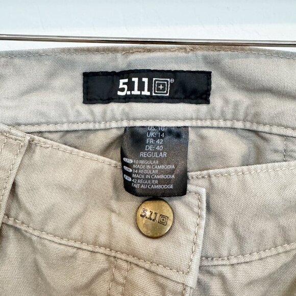 5.11 Tactical Cotton Canvas Cargo Utility Pants Khaki Tan Work Pockets Womens 10 - Picture 7 of 13